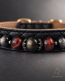 OBSIDIAN ROYALE crystal pet collar close-up