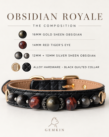 OBSIDIAN ROYALE gemstone composition and black quilted collar