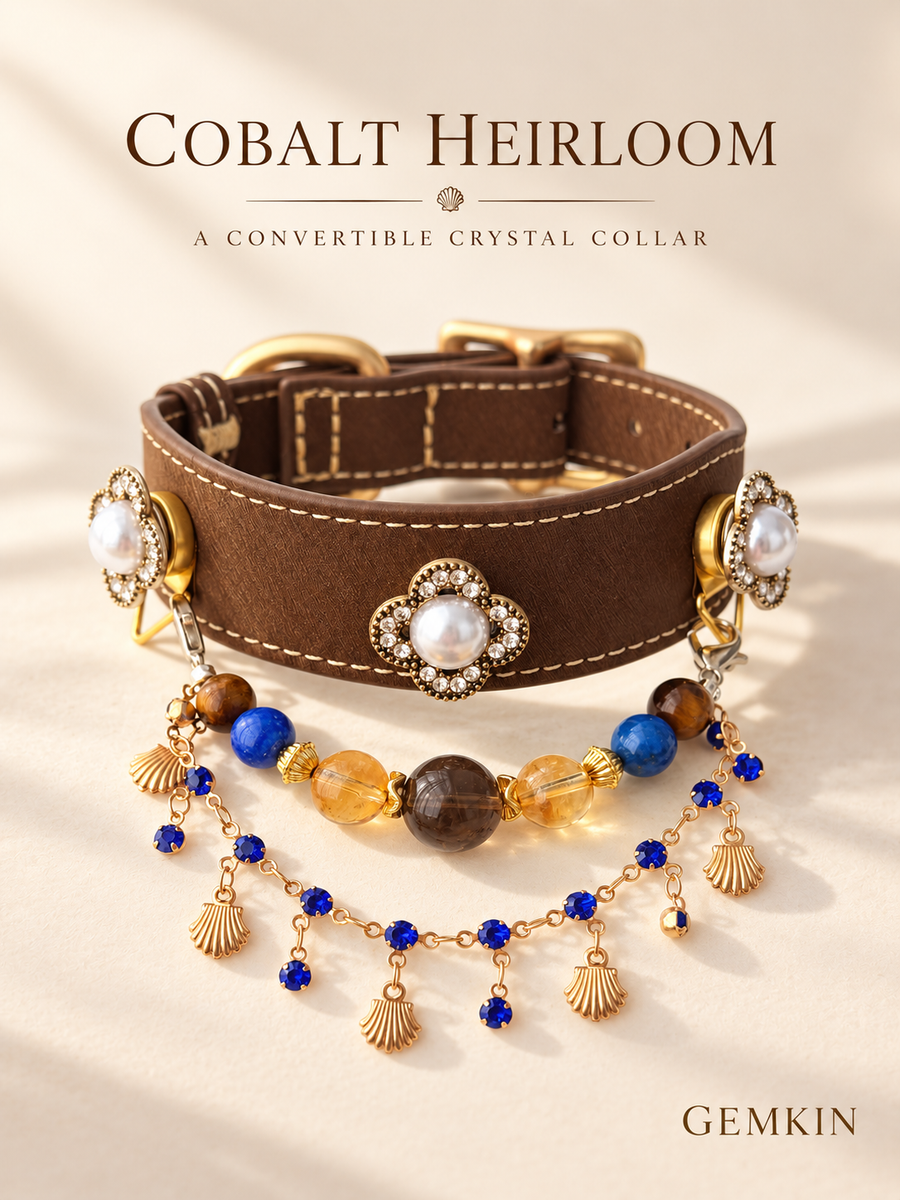 Cobalt Heirloom | Crystal Chain Collar