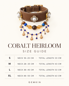 GEMKIN Cobalt Heirloom crystal chain collar size guide